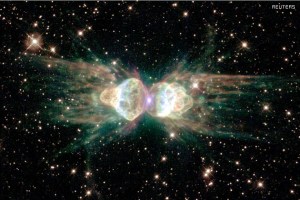 From ground-based telescopes, this cosmic object - the glowing remains of a dying, sun-like star - resembles the head and thorax of a garden-variety ant. This NASA/ESA Hubble Space Telescope image, released on February 1, 2001, of the so-called 