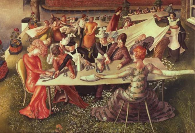 Dinner on the Hotel Lawn 1956-7 Sir Stanley Spencer 1891-1959 Presented by the Trustees of the Chantrey Bequest 1957 http://www.tate.org.uk/art/work/T00141